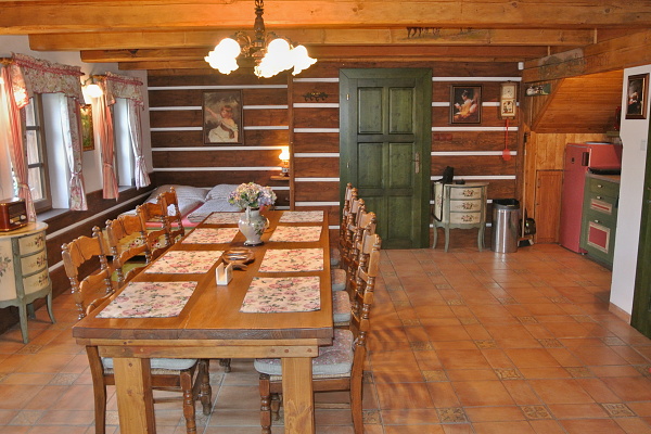 Ubytování Podblanicko - Roubenka Louňovice - obývací místnost