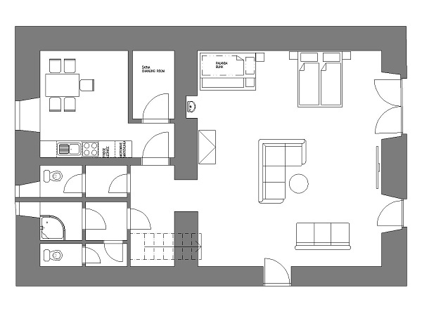 Ubytování Kašperské Hory - Apartmá na náměstí - plánek apartmánu