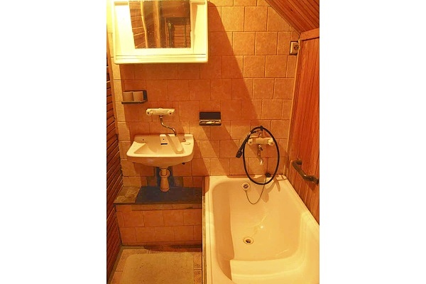 Ubytování - Vysočina - Penzion u Krasonic na Vysočině - koupelna - dřevěný pokoj
